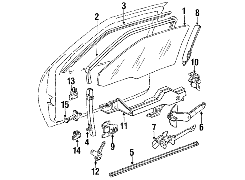 1992 Chevy Lumina Door Glass & Hardware, Lock & Hardware Diagram