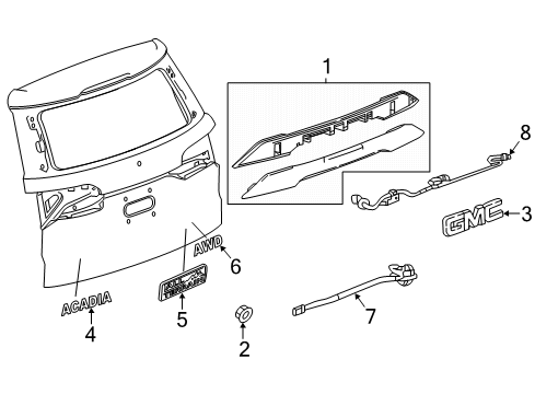 2017 GMC Acadia Parking Aid Diagram