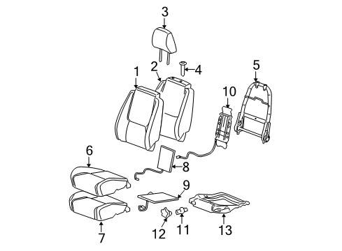 2007 Chevy Equinox Restraint Asm,Driver Seat Head *Gray Diagram for 19150774