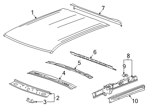 2021 GMC Sierra 1500 Bow, Rf Pnl #2 Diagram for 23381612