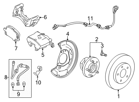 2016 Cadillac ELR Brake Components, Brakes Diagram 1 - Thumbnail