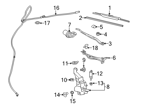 2015 Cadillac CTS Wiper & Washer Components Diagram 2 - Thumbnail