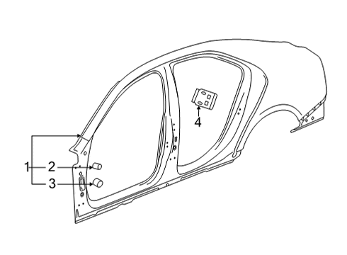 2022 Cadillac CT4 Panel Assembly, Body Si Otr Diagram for 84836103