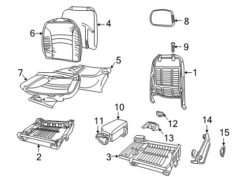 1998 Buick Regal PAD, Front Seat Back Diagram for 16793527