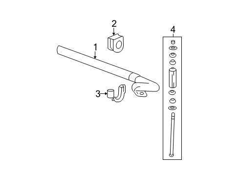 2009 GMC Yukon XL 2500 Stabilizer Bar & Components - Front Diagram 2 - Thumbnail