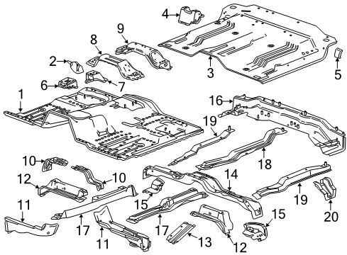 2019 Chevy Silverado 3500 HD Floor Diagram