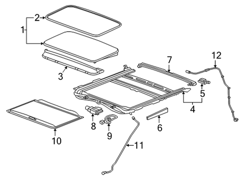 2024 GMC Sierra 3500 HD Sunroof Diagram