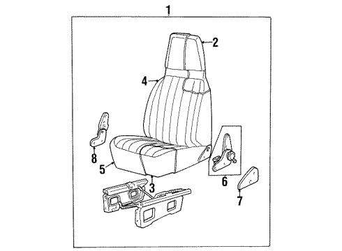 1990 GMC C1500 Pad Asm, Seat Cushion W/Frame Diagram for 15633582