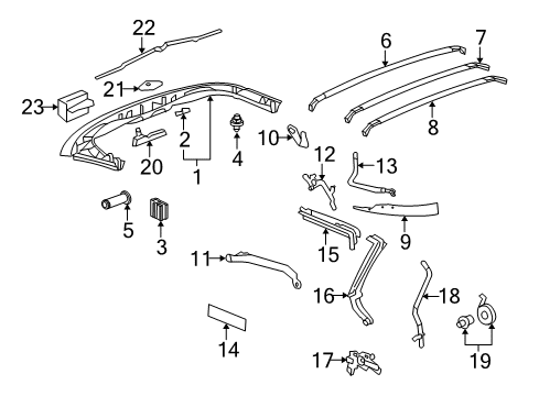 2005 Chevy Corvette Convertible/Soft Top - Frame & Components Diagram