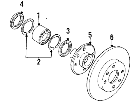 1987 Chevy Spectrum Front Brake Rotor Diagram for 94467837