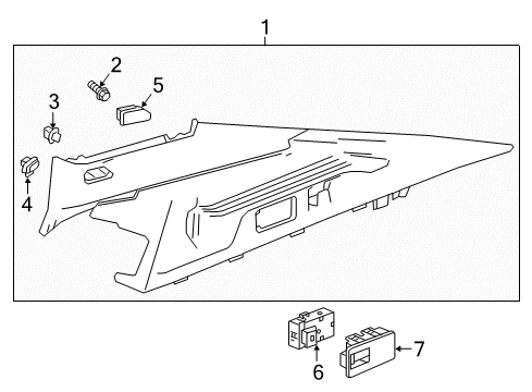 2019 Buick Regal Sportback Interior Trim - Quarter Panels Diagram