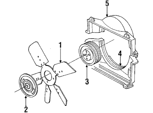 1991 Cadillac Brougham Cooling System, Radiator, Water Pump, Cooling Fan Diagram