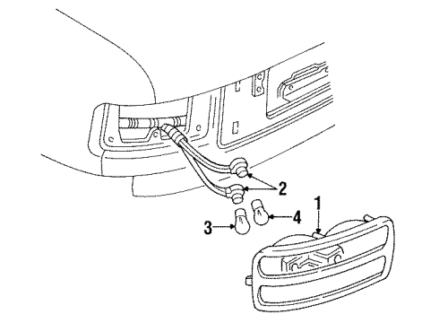 1998 Oldsmobile Achieva Tail Lamps Diagram