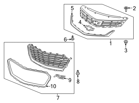 2018 Chevy Cruze Grille & Components Diagram