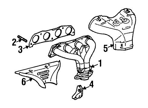 2002 Chevy Prizm Shield,Exhaust Manifold Heat Inner Diagram for 94856793