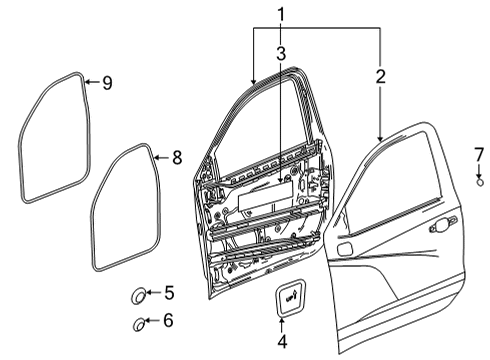 2023 GMC Sierra 3500 HD Door & Components Diagram 2 - Thumbnail