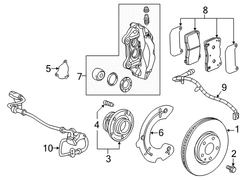 2017 Cadillac CTS Brake Components, Brakes Diagram 2 - Thumbnail