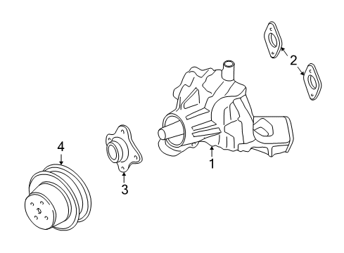 1995 GMC Jimmy Cooling System, Belts & Pulleys Diagram 1 - Thumbnail