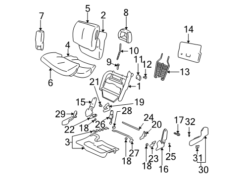 2001 Pontiac Bonneville Front Seat Components Diagram 2 - Thumbnail