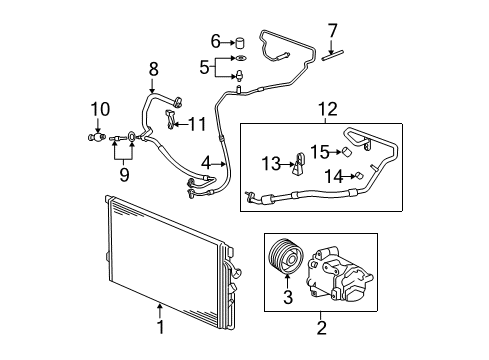 2008 Chevy HHR Clip, A/C Evaporator Thermal Expansion Valve Tube *Black Diagram for 15940311