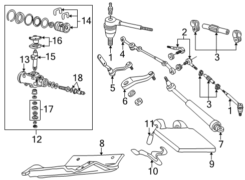 2003 Chevy S10 P/S Pump & Hoses, Steering Gear & Linkage Diagram 4 - Thumbnail