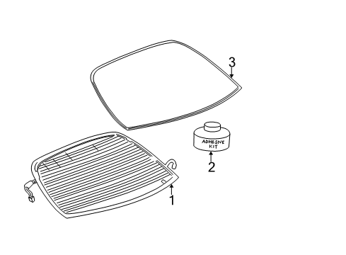 2002 Buick LeSabre Back Glass, Reveal Moldings Diagram