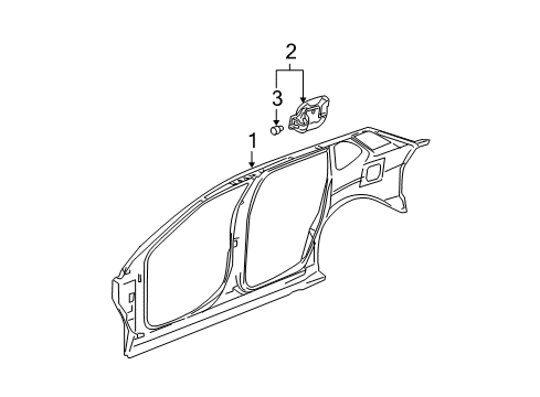 2007 Chevy Malibu Quarter Panel & Components Diagram