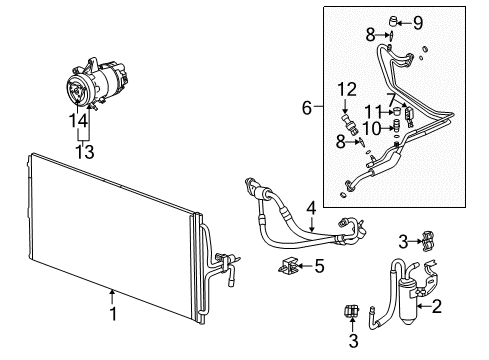 2004 Chevy Impala Connector, A/C Evaporator Tube Diagram for 10442894