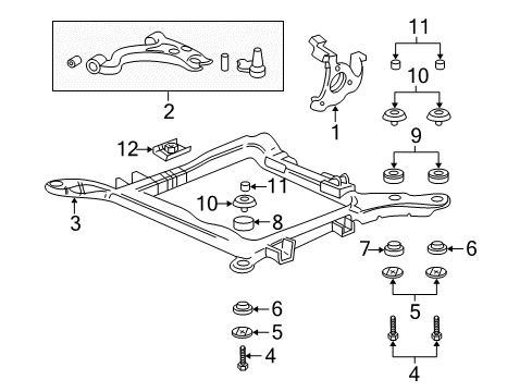 2003 Pontiac Bonneville Insulator Assembly, Drivetrain & Front Suspension Frame *Red/Green Diagram for 25680769