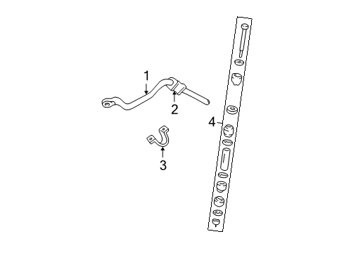 1997 Chevy C3500 Stabilizer Bar & Components - Front Diagram 1 - Thumbnail