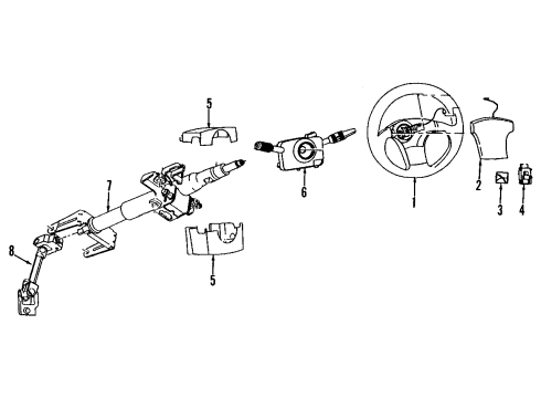 1993 Saturn SL2 Steering Column, Steering Wheel Diagram 2 - Thumbnail