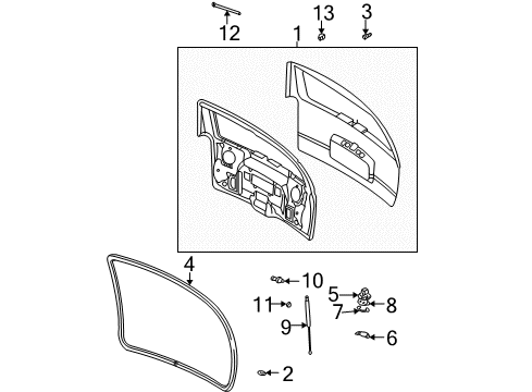 2002 Chevy Trailblazer EXT Pin, Lift Gate Window Hinge Diagram for 15932661