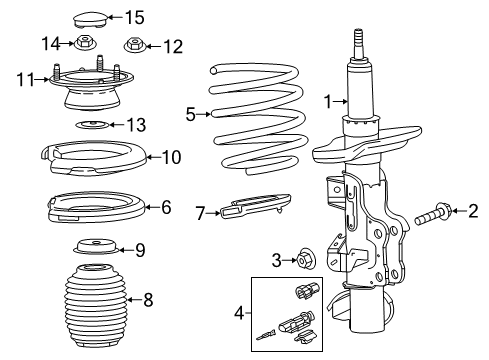 2016 Cadillac ATS Struts & Components - Front Diagram 2 - Thumbnail