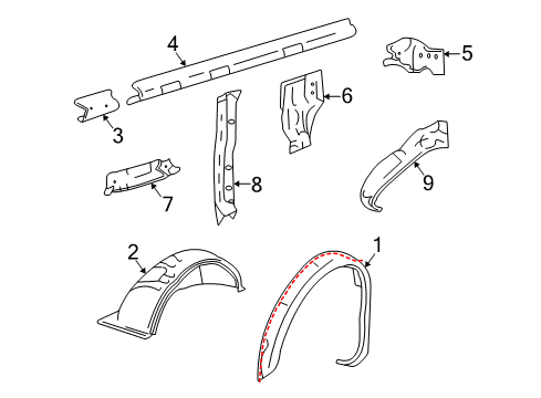 1999 Chevy Express 3500 Inner Structure - Side Panel Diagram 2 - Thumbnail