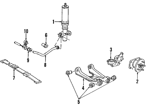 1988 Cadillac Eldorado Rear Suspension Strut Assembly Diagram for 22047967