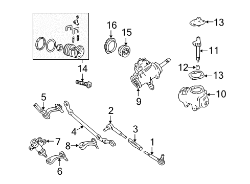 1998 Chevy K2500 P/S Pump & Hoses, Steering Gear & Linkage Diagram 3 - Thumbnail