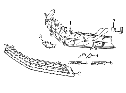 2014 Chevy Camaro Grille & Components Diagram 1 - Thumbnail