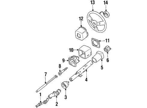 1987 Buick Riviera Steering Column & Wheel Diagram