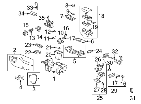 2008 Saturn Outlook Cover, Front Floor Console *Light Ttnum Diagram for 25875716