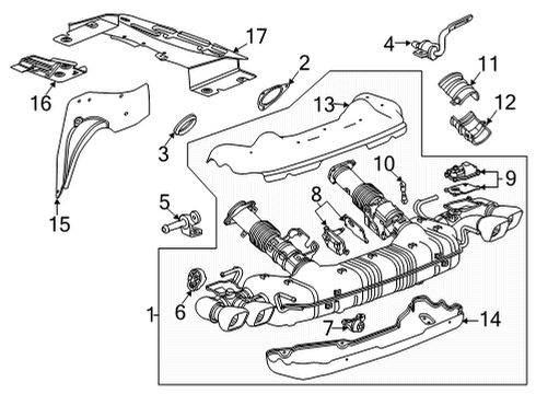 2024 Chevy Corvette MUFFLER ASM-EXH (W/ EXH PIPE) Diagram for 85550941