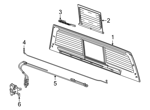 2020 GMC Sierra 1500 Back Glass - Glass & Hardware Diagram