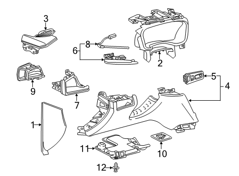 2019 Cadillac XT5 Applique Assembly, Instrument Panel Trim Plate *Lunar Brush Diagram for 84098701