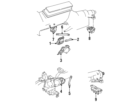 1989 GMC K2500 Engine & Trans Mounting Diagram 1 - Thumbnail