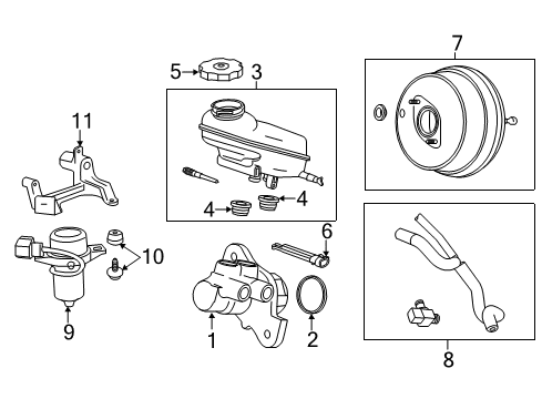 2013 Cadillac ATS Reservoir Kit, Brake Master Cylinder Diagram for 22909763