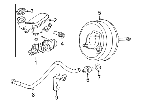 2009 Chevy Cobalt Power Brake Booster ASSEMBLY Diagram for 20852776