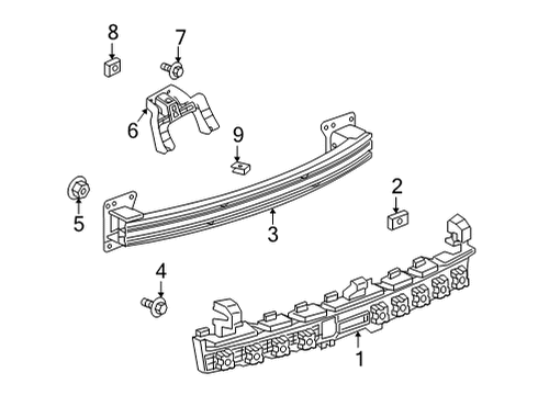 2023 GMC Acadia Bumper & Components - Rear Diagram 1 - Thumbnail