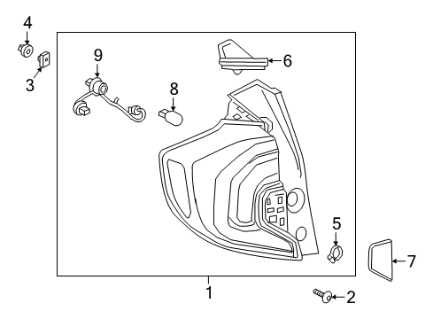 2023 GMC Terrain LAMP ASM-RR BODY STRUCTURE STOP Diagram for 87838560