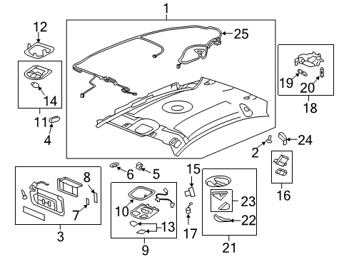 2008 Chevy Malibu Panel Asm,Headlining Trim *Cash*Cashmere Diagram for 19303085