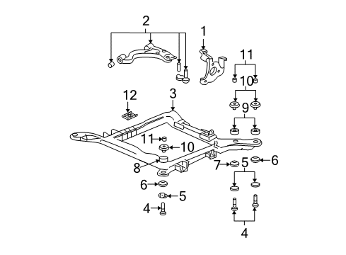 2002 Buick LeSabre Front Suspension Components, Lower Control Arm, Stabilizer Bar Diagram