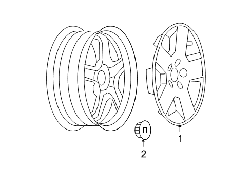 2008 Chevy Malibu Wheels, Covers & Trim Diagram